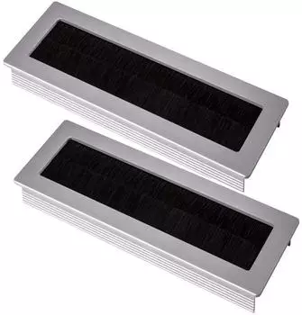 Sotech Kabeldurchlass TONDO L&auml;nge 150 mm mit B&uuml;rstendichtung Silber Eloxiert (2 St&uuml;ck) (132539)