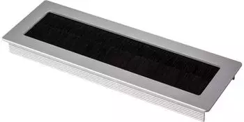 Sotech Kabeldurchlass TONDO L&auml;nge 200 mm mit B&uuml;rstendichtung Silber Eloxiert (2 Pack) (115733)