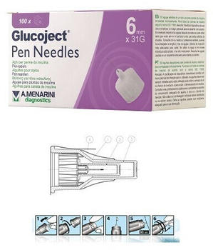 Berlin-Chemie Glucoject Pen Needles 31 G 6mm (100pcs)