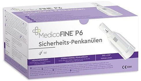 Medico-Lab Medicofine P6 Sicherheits-Pen Kanüle 6mm (100 Stk.)