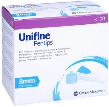 1001 Artikel Medical Unifine Pentips Kanüle 31G 8 mm (100 Stk.)