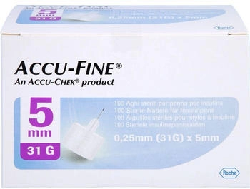 Eurim-Pharm Accu Fine sterile Nadeln für Insulinpens 5 mm 31G (100 Stk.)