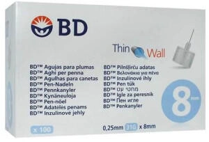 Kohlpharma BD Thin Wall Pen-Nadeln 0,25 31 Gx8 mm