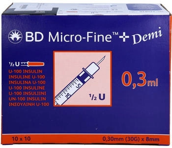 ToRa GmbH Bd MICRO-FINE+ Insulinspr.0,3 ml U100 0,3x8 mm 100 St
