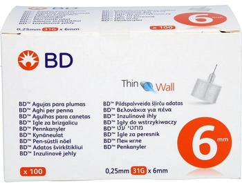 +Prisoma + GmbH Bd Thin Wall Pen-Nadeln 0,25 31 Gx6 mm 100 St