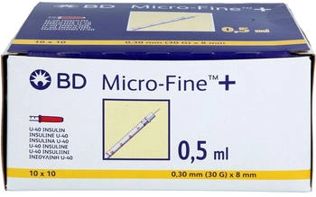ACA Müller BD MICRO-FINE+ Insulinspr.0,5 ml U40 8 mm 50 ml