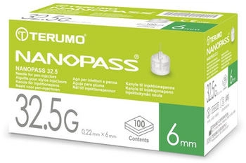 Terumo NANOPASS 32,5 Pen Kan&uuml;le 0,22x6 mm 100 St