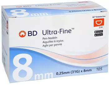 ToRa BD Ultra-Fine Pen-Nadeln 8 mm 31 G 0,25