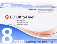 BD Ultra-fine Pen-nadeln 8 mm 31 G 0,25 105 St