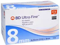 BD Ultra-fine Pen-nadeln 8 mm 31 G 0,25 105 St
