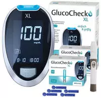 GlucoCheck XL Set [mg/dl] mit 110 Teststreifen zur Kontrolle des Blutzuckers 1...