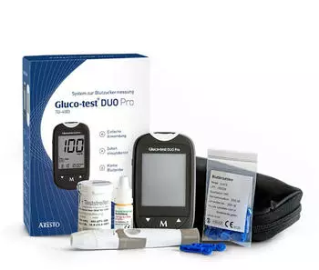 Aristo Pharma Gluco Test DUO Pro Set Blutzuckermessger&auml;t mg/dl