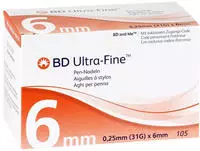 BD Ultra-fine Pen-nadeln 6 mm 31 G 0,25 105 St