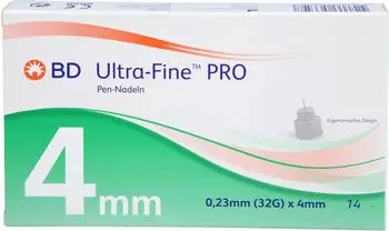Becton Dickinson BD Ultra-Fine PRO Pen-Nadeln 4 mm 32 G 0,23 14 Stk. Kanüle