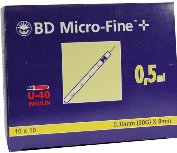 Becton Dickinson B-D Micro Fine+ Demi U 40 Ins.Spr. 8 mm (100 x 0.5 ml)