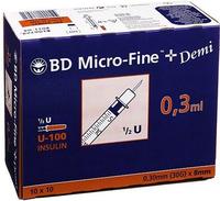 BD Micro-fine+ Insulinspritze 0,3 ml U100 100 St
