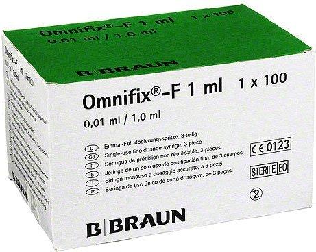 B. Braun Omnifix F Duo 25Gx5/8 latexfrei Spritzen (100 x 1 ml)