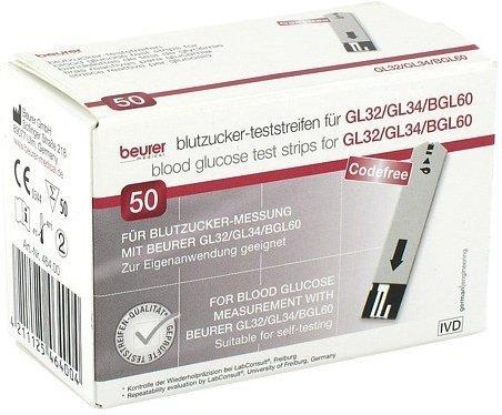 Beurer Gl 32 / Gl 34 / Bgl 60 Blutzuckerteststreifen (50 Stk.)