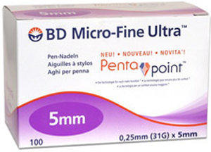 Becton Dickinson BD Micro Fine Ultra Pen-Nadeln 0,25 x 5 mm (100 Stk.)