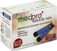 Medpro Maxi & mini Blutzucker-Teststreif 2X25 St