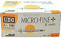 BD Micro-fine+ Insulinspritze 0,5 ml U100 100X0,5 ml
