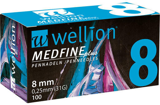 Wellion Medfine plus Pen-Nadeln 8 mm (100 Stk.)
