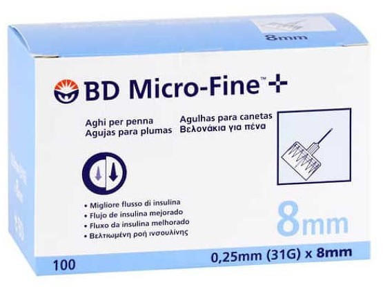 Diaprax BD Micro Fine+ 8 Pen-Nadeln 0,25 x 8 mm (100 Stk.)