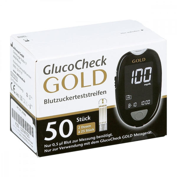 1001 Artikel Medical Gluco Check Gold Blutzuckerteststreifen (50 Stk.)