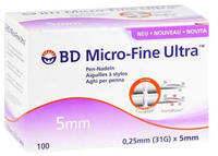 BD Micro-fine Ultra Pen-Nadeln 0,25x5 mm 100 St