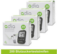 adia Blutzuckerteststreifen, 200 St&uuml;ck, Blutzucker-Selbstkontrolle bei Diabetes 200