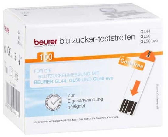 1001 Artikel Medical GL44/GL50 Blutzucker-Teststreifen (100 Stk.)