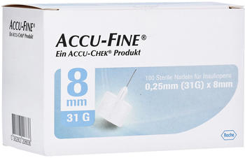 Roche Accu Fine sterile Nadeln für Insulinpens 8 mm 31G (100 Stk.)