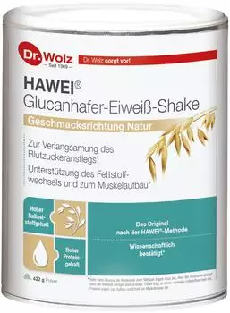 HAWEI Glucanhafer-Eiwei&szlig;-Shake Vanillegeschmack Pulver (432g)