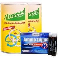 Almased Vitalkost Pulver 2 x 500 g + SanaExpert Amino Liquid Trinkampullen 30 St.