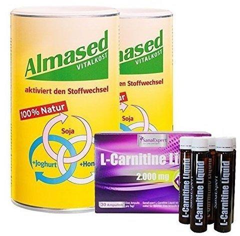Almased Vitalkost Pulver 500 g + SanaExpert L-Carnitine Ampullen 30 x 25 ml