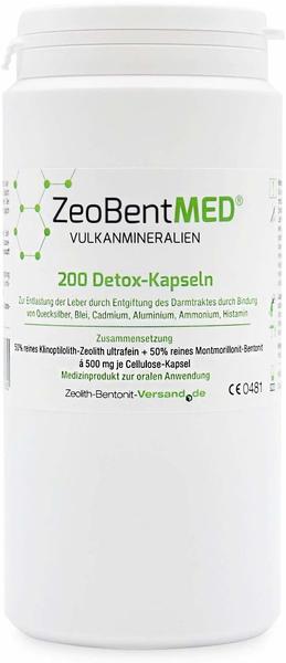 Zeolith-Bentonit-Versand Zeobent Med 200 Detox-Kapseln für 33 Tage