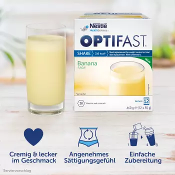 Optifast Drink Sachets Banane (8 x 55g) – Optifast Drink Sachets Banane (8 x 55g) – portionierter Mahlzeitenersatz für unterwegs