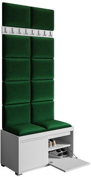 Mirjan24 Garderoben-Set Grawis 80 gepolsterte Sitzpaneele 40x30 cm weiß (Manila 35)