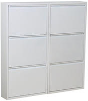 Ebuy24 - Pisa Schuhschrank Mit 6 Klappen/ T&uuml;ren In Metall Weiss.fertig Montiert