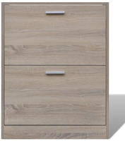 vidaXL Schuhschrank Holz in Eichen-Optik mit 2 Schuhkippern