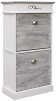 vidaXL Schuhschrank Grau 50 x 28 x 98 cm Paulownia Holz