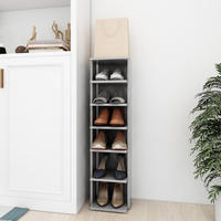 vidaXL Schuhschrank Betongrau 27,5x27x102 cm Holzwerkstoff