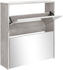 vidaXL Schuhschrank mit Spiegel 2 Fächer Betongrau 63x17x67 cm (342630)