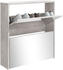 vidaXL Schuhschrank mit Spiegel 2 Fächer Betongrau 63x17x67 cm (342630)