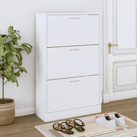 vidaXL Schuhschrank Wei&szlig; 63x24x103 cm Holzwerkstoff