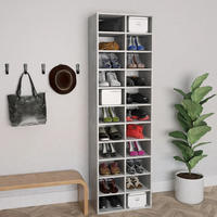 vidaXL Schuhschrank Betongrau 54x34x183 cm Holzwerkstoff