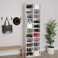 Schuhschrank Wei&szlig; 54x34x183 Cm Holzwerkstoff - Vidaxl
