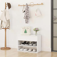 vidaXL Schuhbank Wei&szlig; 60x30x45 cm Holzwerkstoff