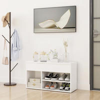 vidaXL Schuhbank Wei&szlig; 80x30x45 cm Holzwerkstoff