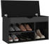 vidaXL Schuhbank mit Kissen Hochglanz-Schwarz 80x30x47cm (326766)